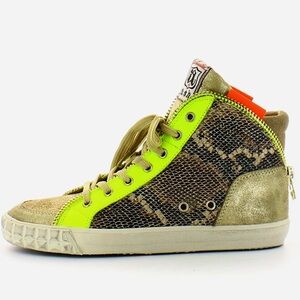 ASH SONIC SNAKESKIN & NEON YELLOW HIGH TOP